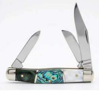 Rough Rider Three Piece Inlay Iridescent Abalone-Pearl Folding Knife RR2827